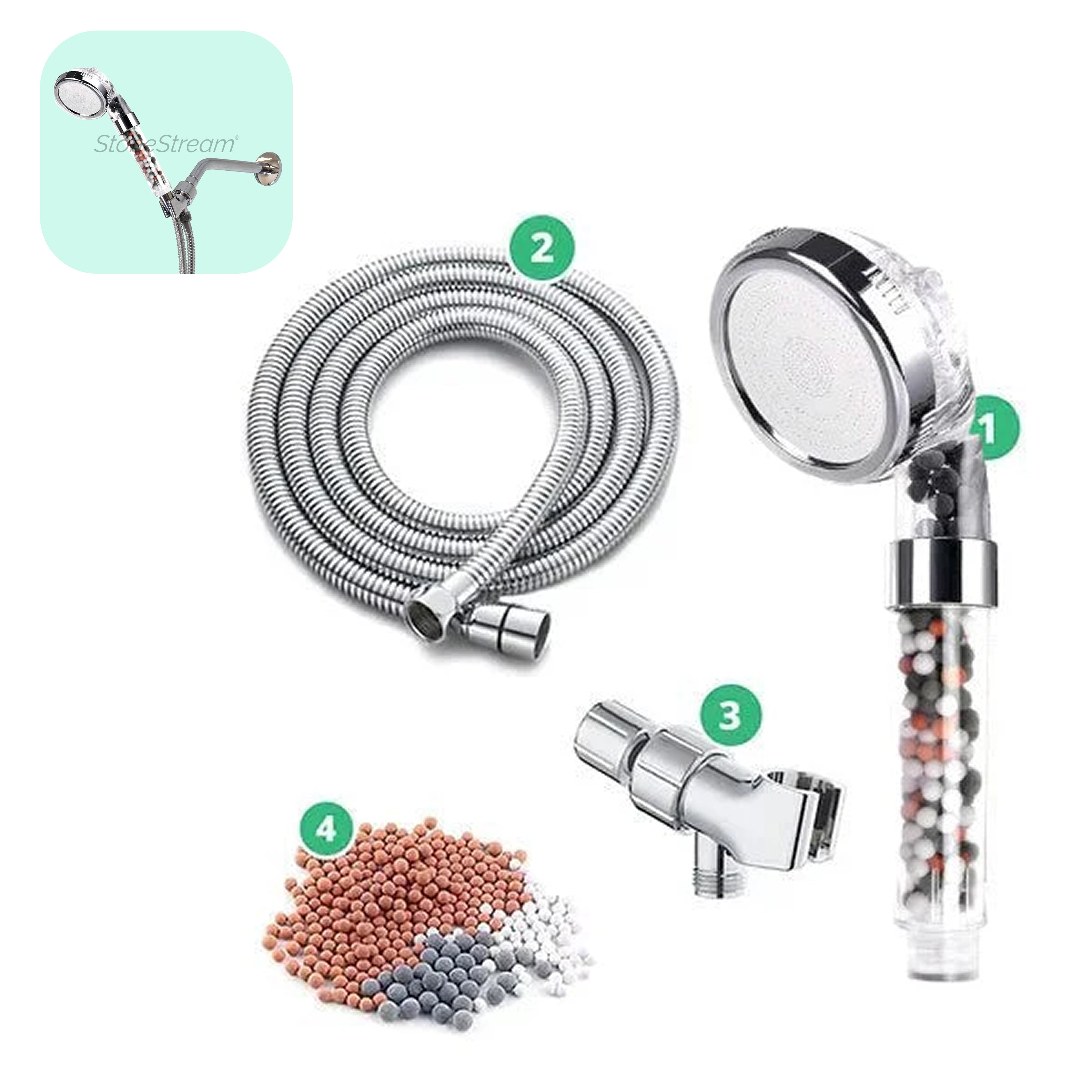 Cabeça de chuveiro iônico de ecopower filtrado
