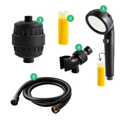 Black Ecopower Shower Head