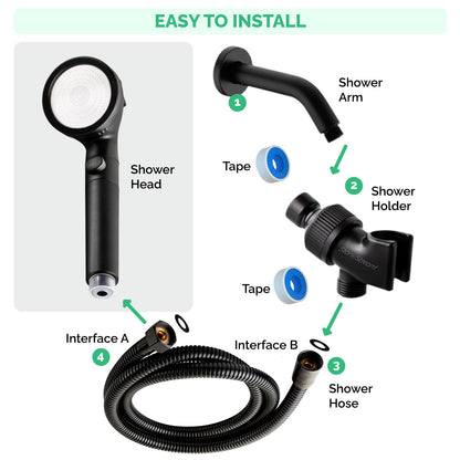 Kit de instalação de parede - preto