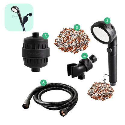 Kit de filtração de água dura Pedras iônicas pretas