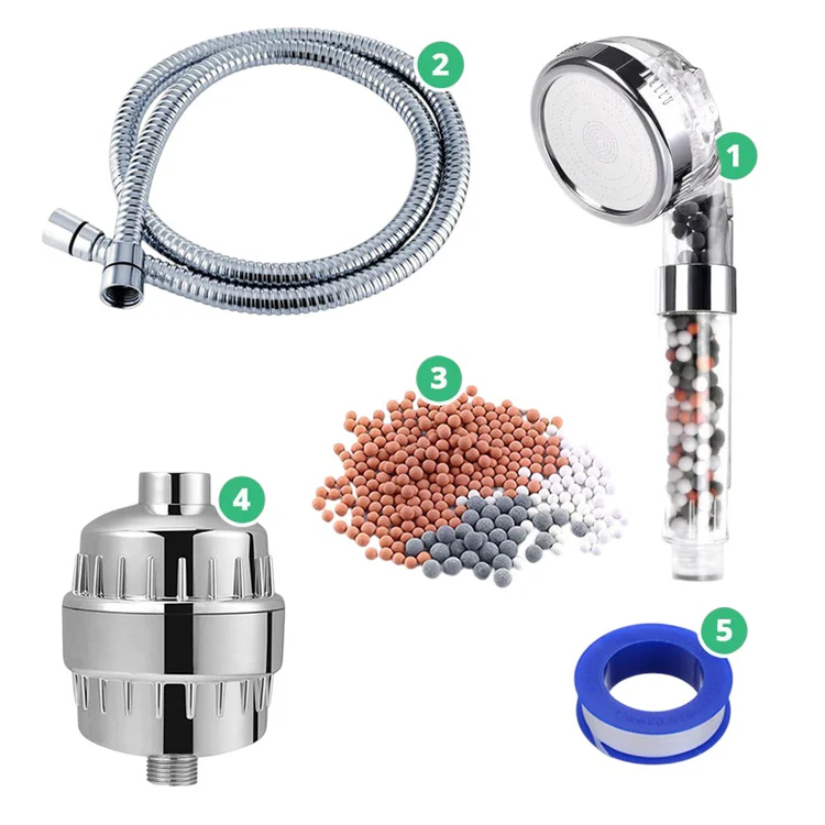 Cabeça de chuveiro iônico de ecopower filtrado