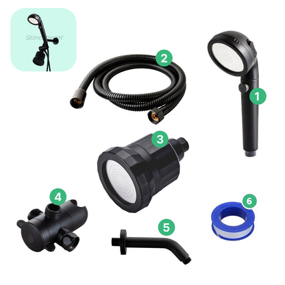 High Pressure Handheld Shower Head + Wall Showerhead Combo